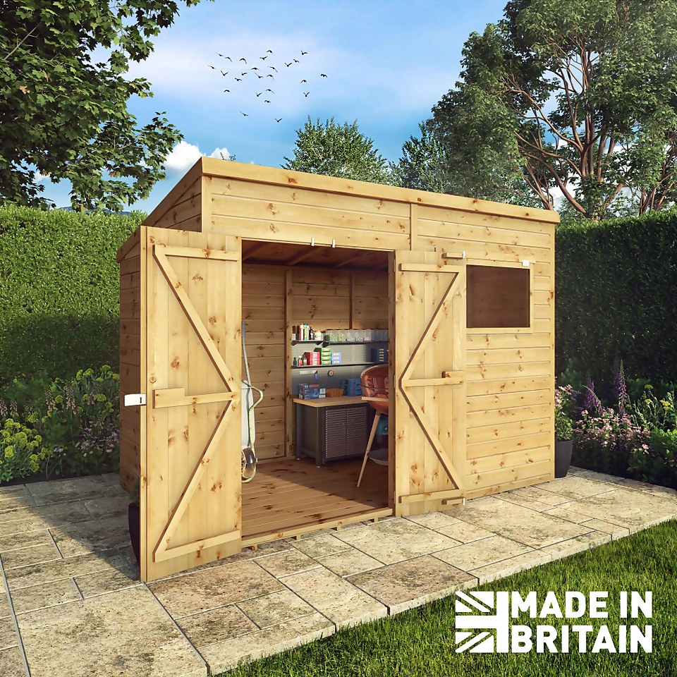 Mercia 10ft x 6ft Premium Shiplap Pent Shed - Including Installation