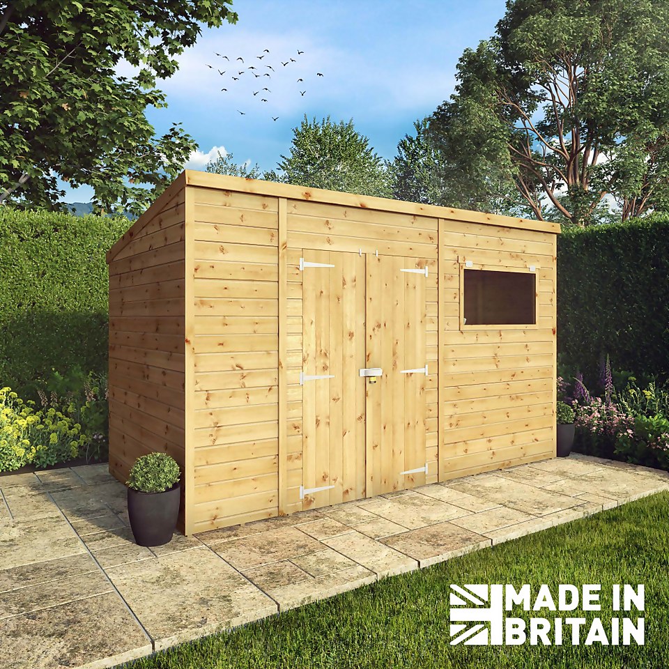 Mercia 12ft x 6ft Premium Shiplap Pent Shed - Including Installation
