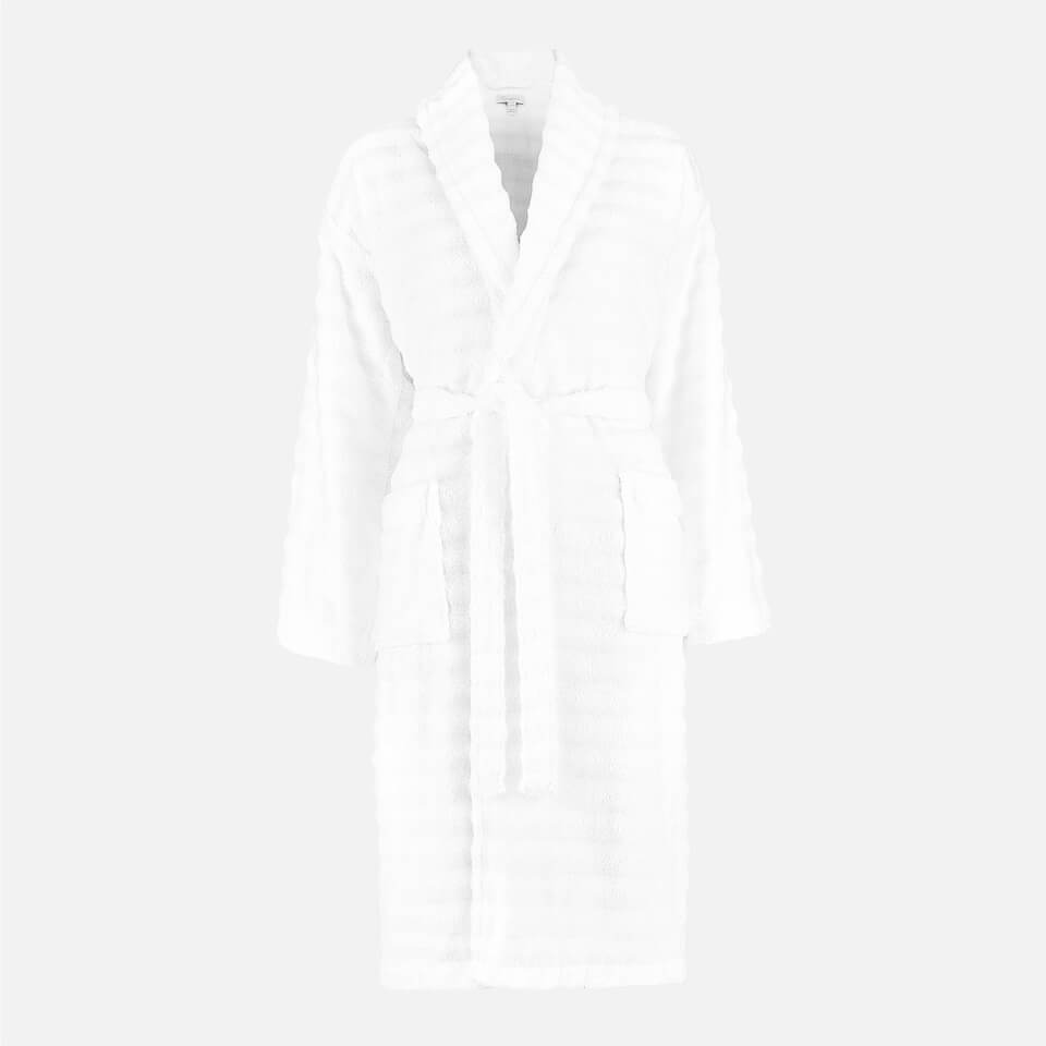 ESPA Ribbed Wave Bath Robe - White - White