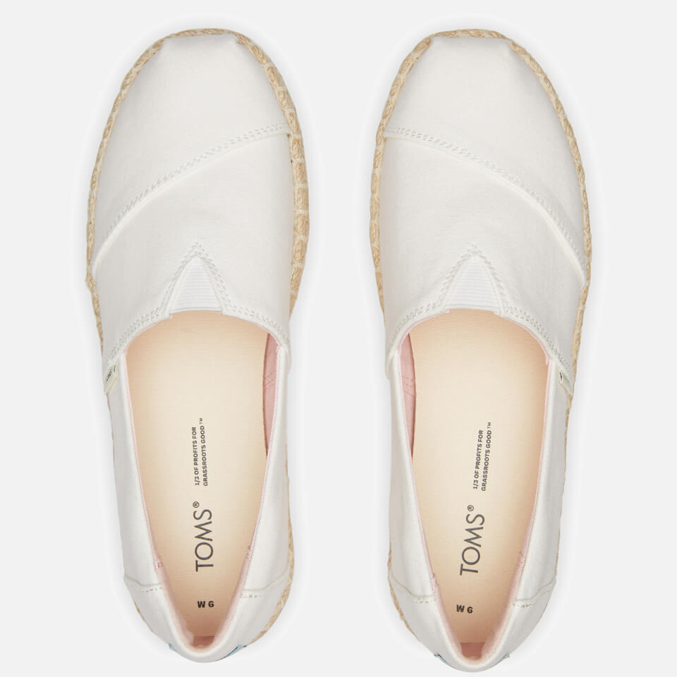 TOMS Women's Alpargata Vegan Platform High Espadrilles - White Canvas/Rainbow