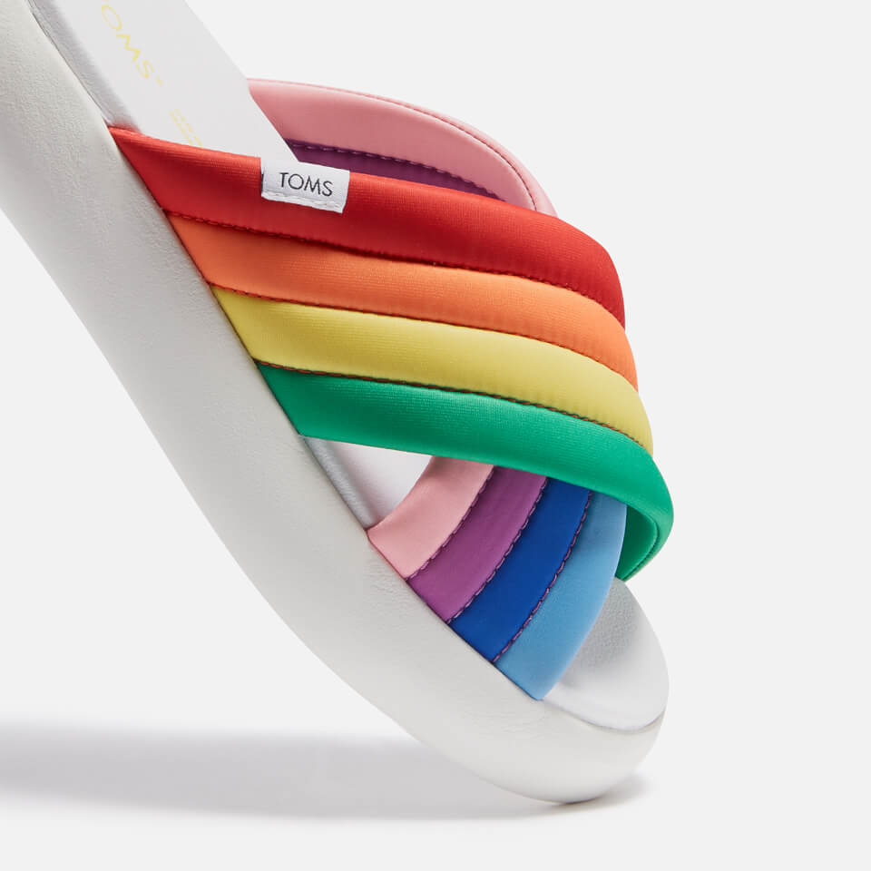 TOMS Women's Alpargata Mallow Crossover Sandals - Multi Rainbow Jersey