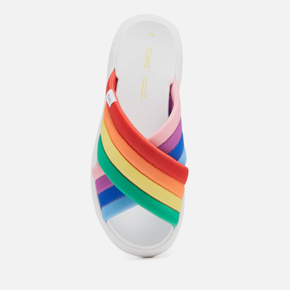 TOMS Women's Alpargata Mallow Crossover Sandals - Multi Rainbow Jersey