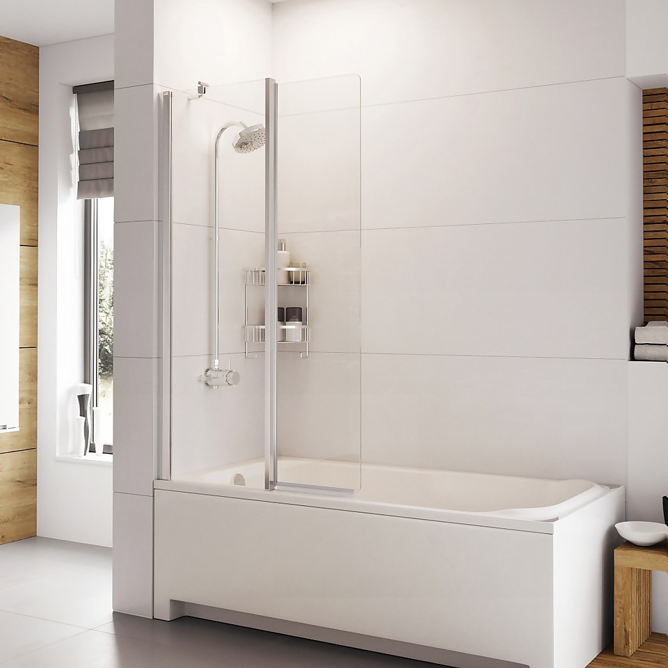 Bathstore Gleam Inward Folding Bath Screen 1500 x 910mm (6mm Glass