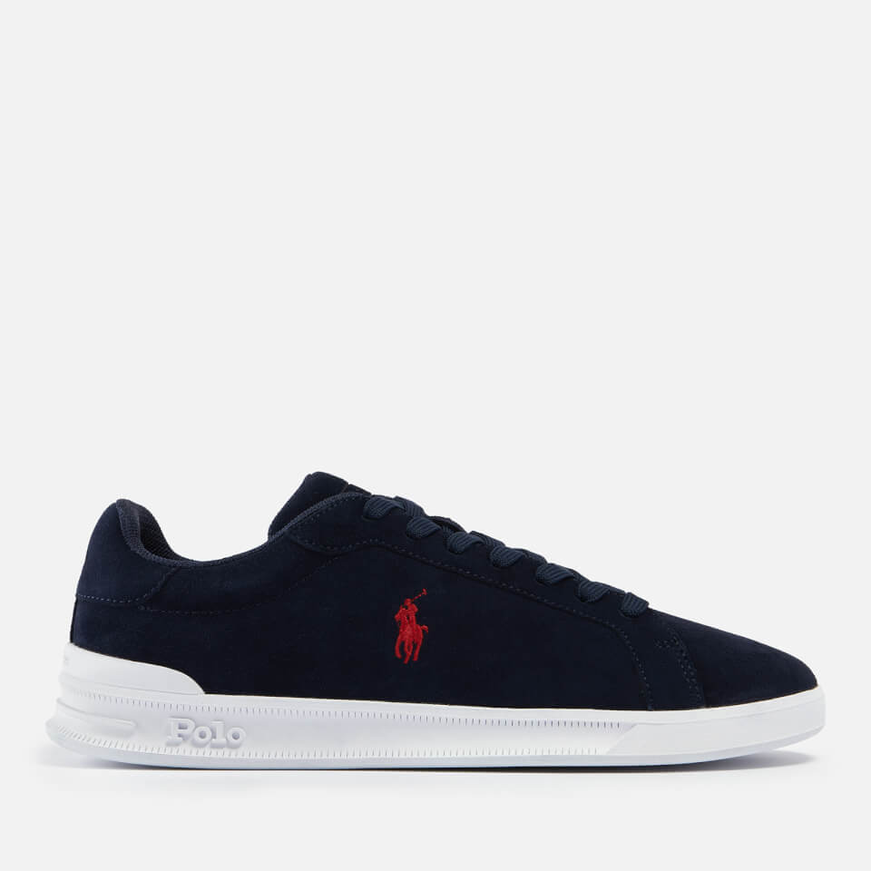 Polo Ralph Lauren Men's Heritage Court Suede Cupsole Trainers - Hunter Navy/RL200 Red