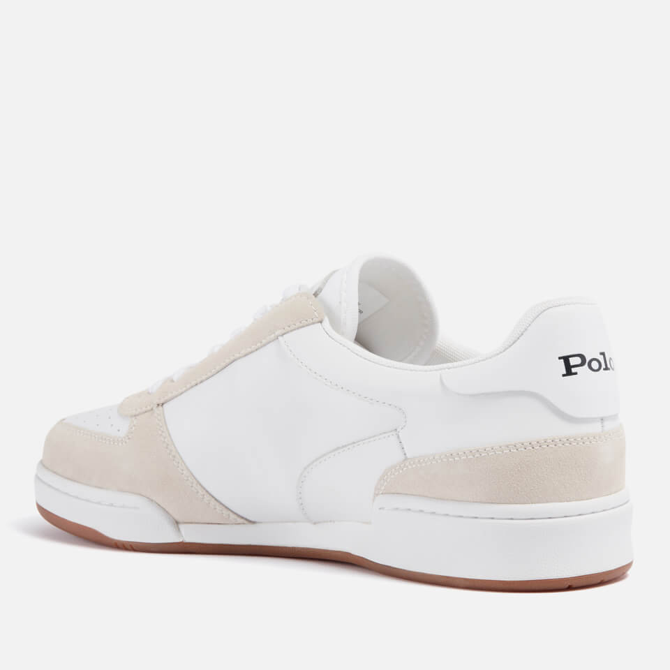 Polo Ralph Lauren Men's Polo Court Leather/Suede Trainers - White/Newport Navy PP