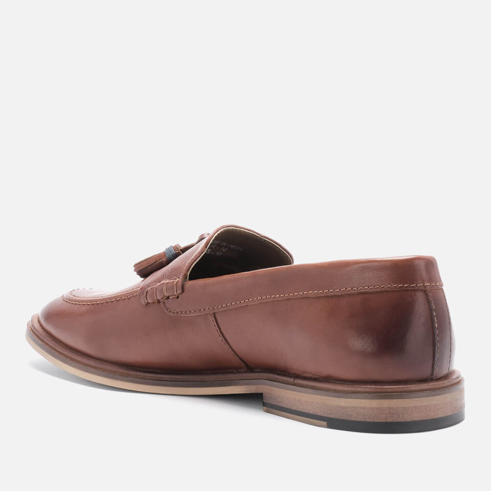 Walk London Men's West Tassel Leather Loafers - Tan