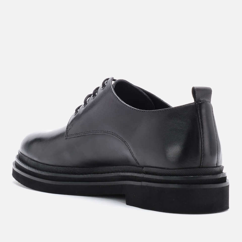 Walk London Men's Brooklyn Leather Derby Shoes - Black