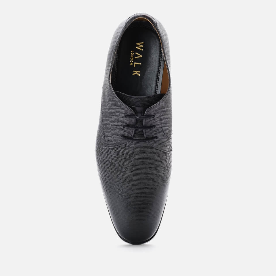 Walk London Men's Florence Etched Leather Derby Shoes - Black