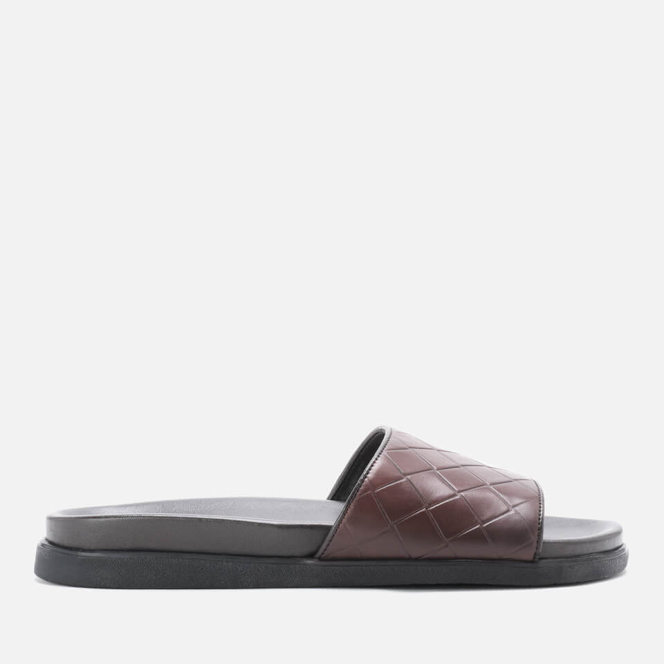 Walk London Men's George Leather Cross Front Sandals - Black