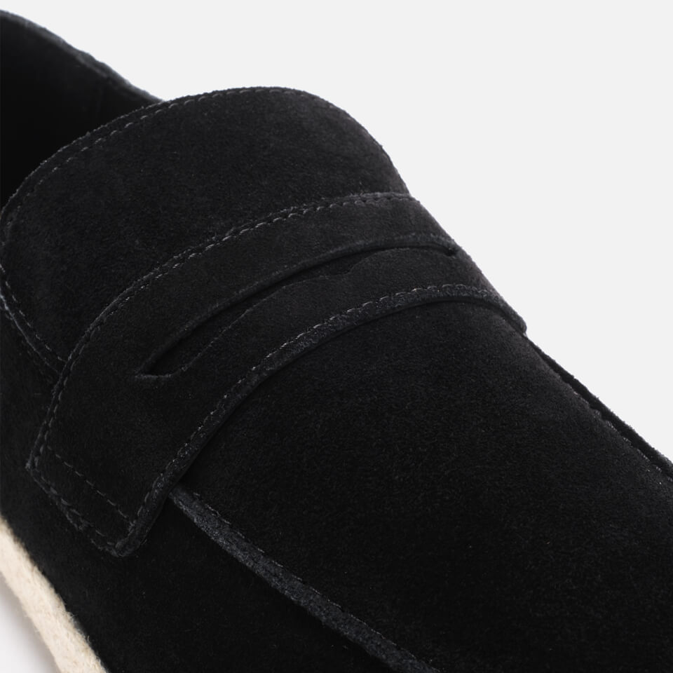 Walk London Men's Cannes Suede Saddle Espadrilles - Black
