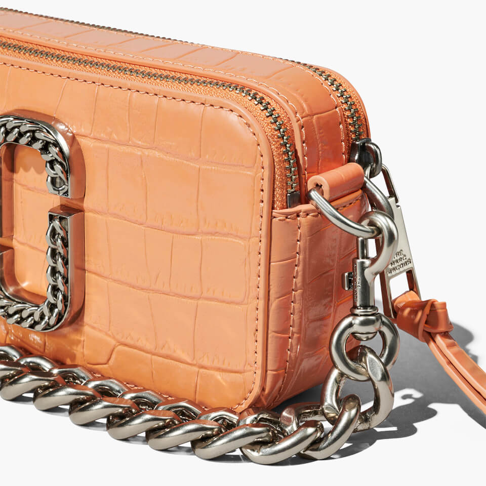 The Marc Jacobs Snapshot Croc-Embossed Camera Crossbody Bag Orange