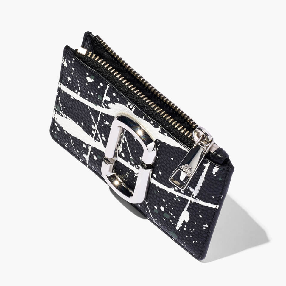 Marc Jacobs Women's Splatter Top Zip Multi Wallet - Black Multi
