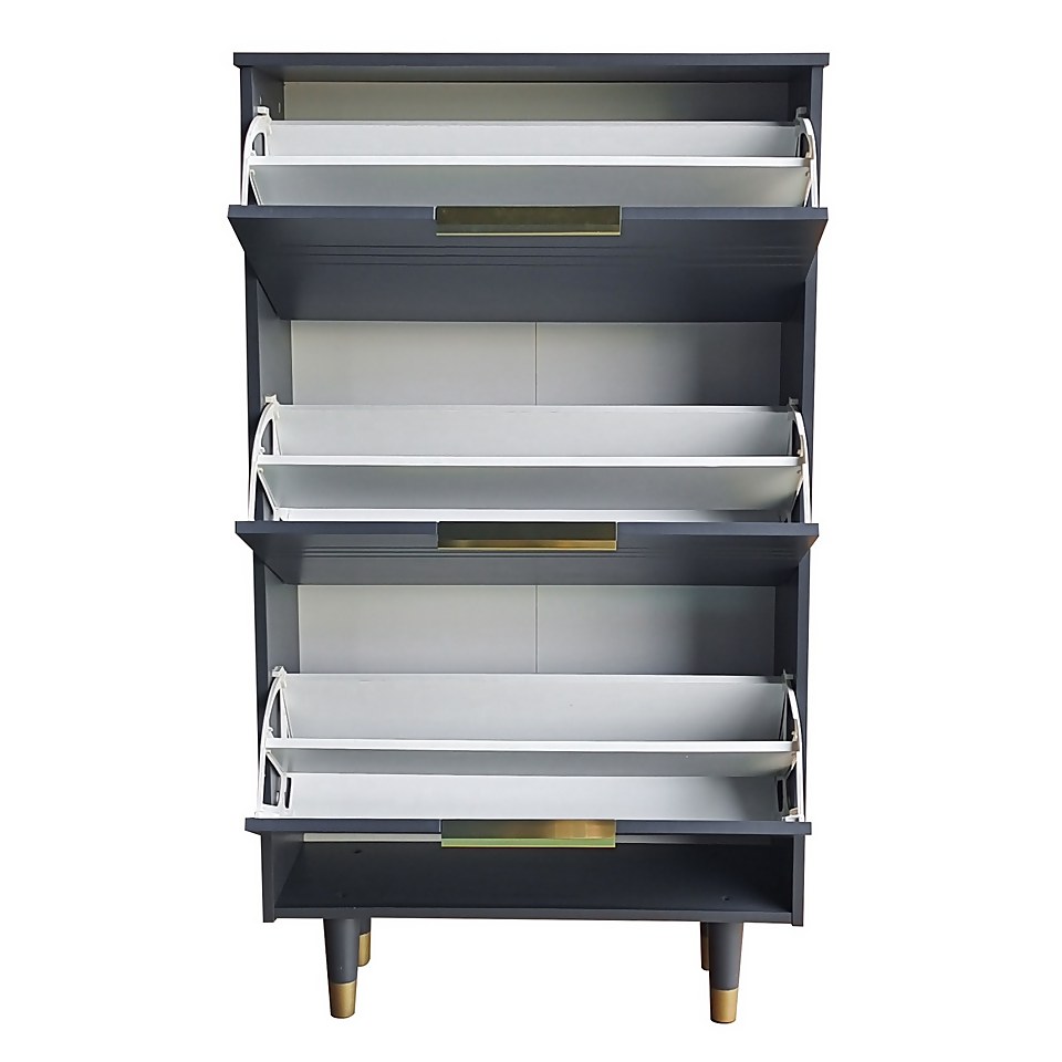 Lewis Shoe Storage Unit Grey Homebase