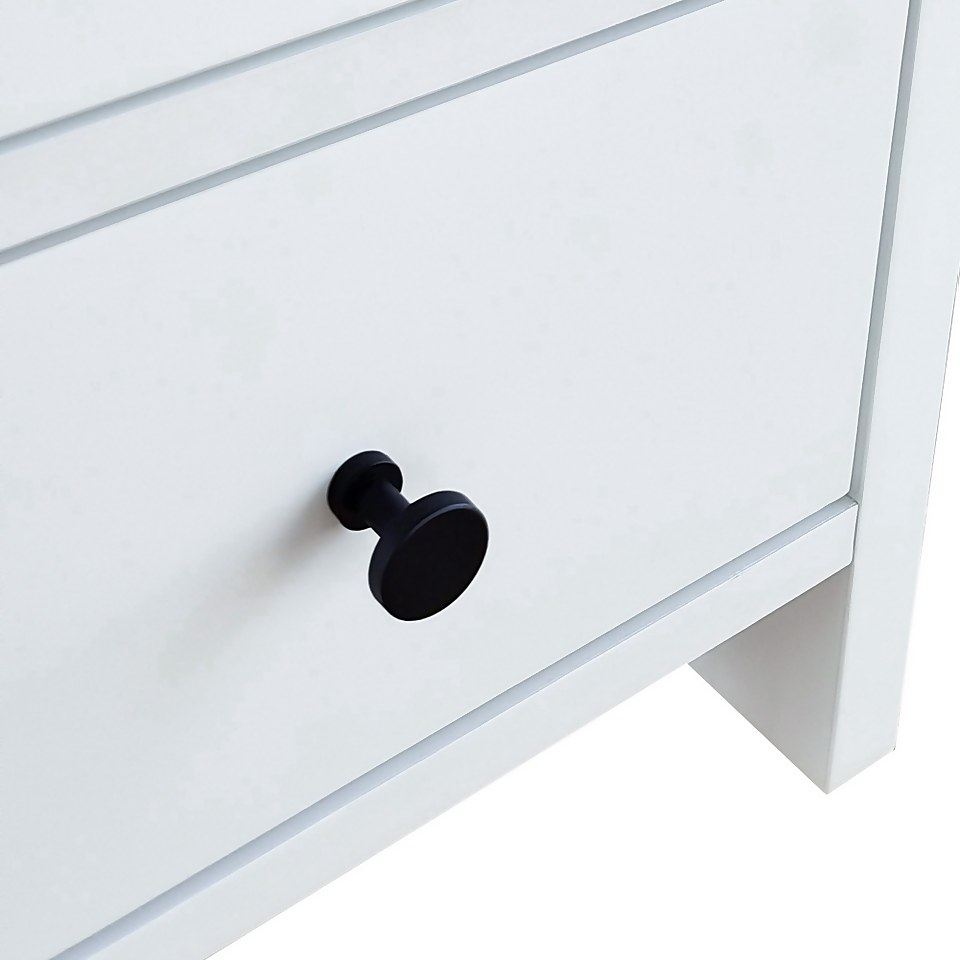 Ren 2 Drawer Bedside Table - White | Homebase
