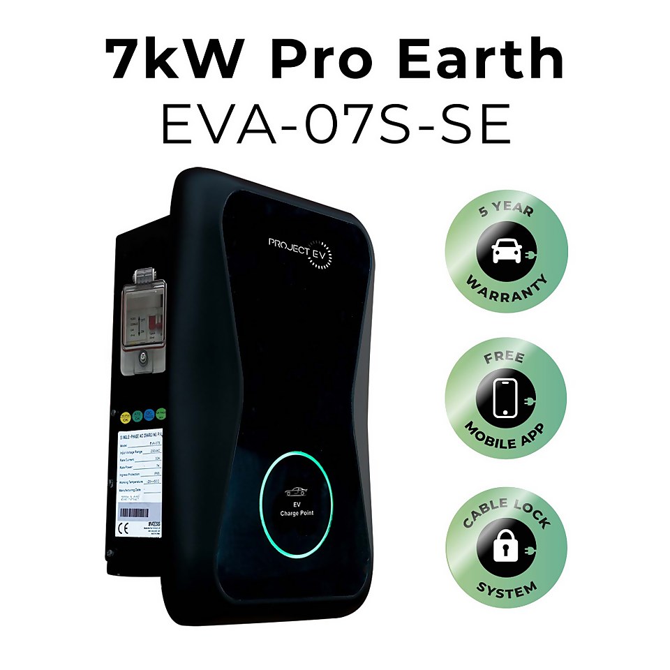 Project EV EVA-07S PRO EARTH 7.3kW 32A Electric Vehicle Charger