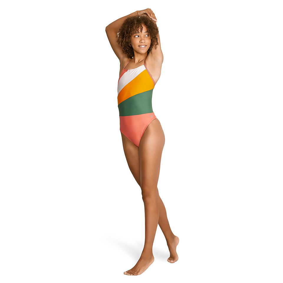Women's Radiating Splice One Piece Pink