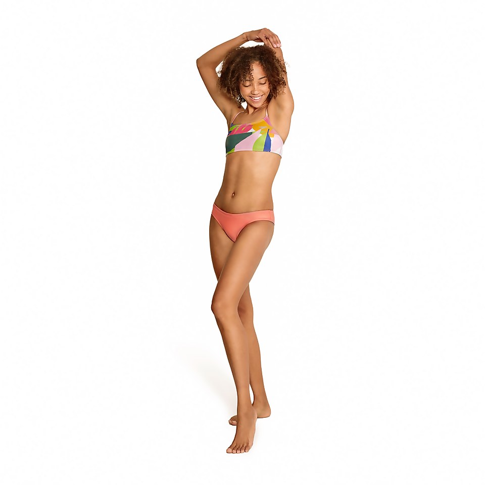 Women's Printed Strappy Bikini Top Green