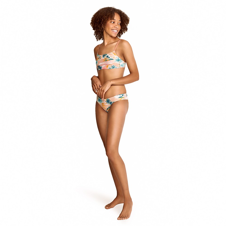 Women's Printed Strappy Bikini Top Orange