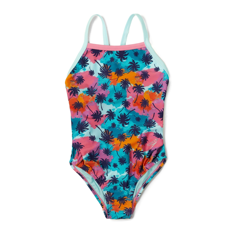 Girl's Printed Propel Back One Piece Green
