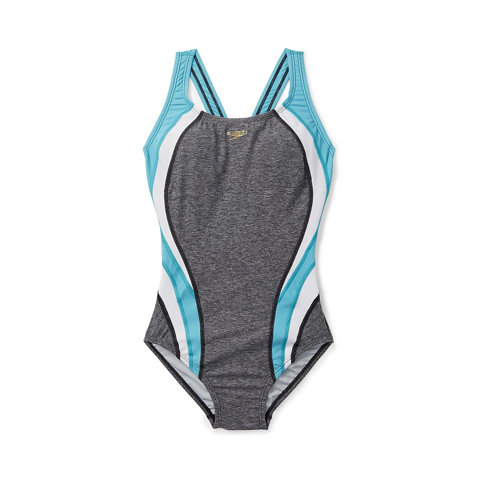 Women's Heather Quantum Fusion Splice One Piece Blue
