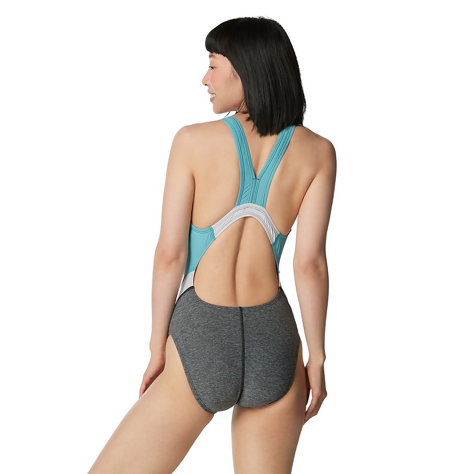 Women's Heather Quantum Fusion Splice One Piece Blue