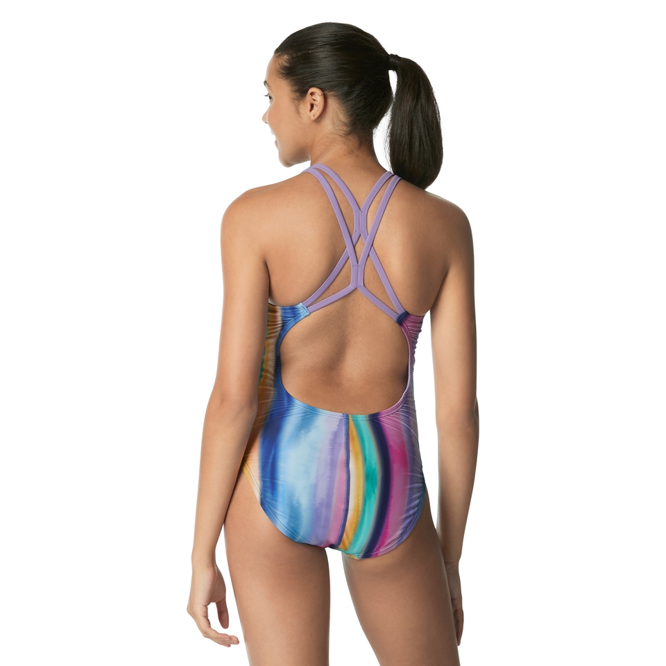 Women's Printed Thin Strap One Piece Blue
