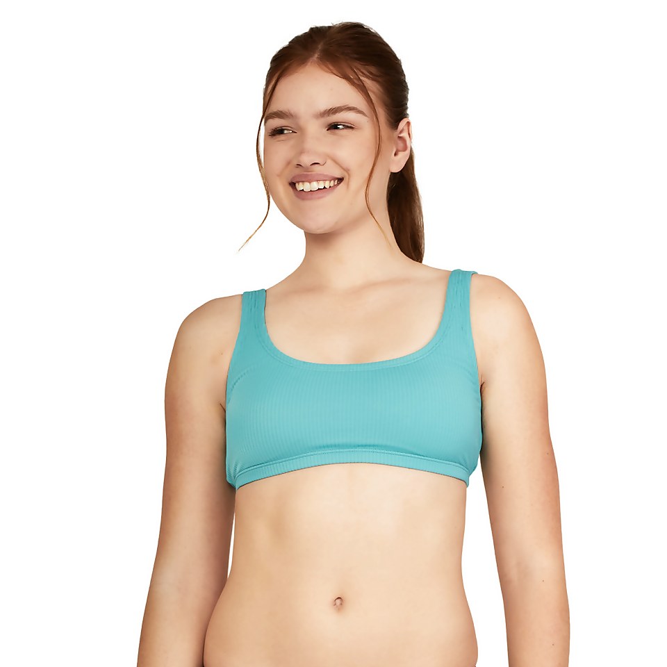 Women's Rib Logo Bikini Top Blue