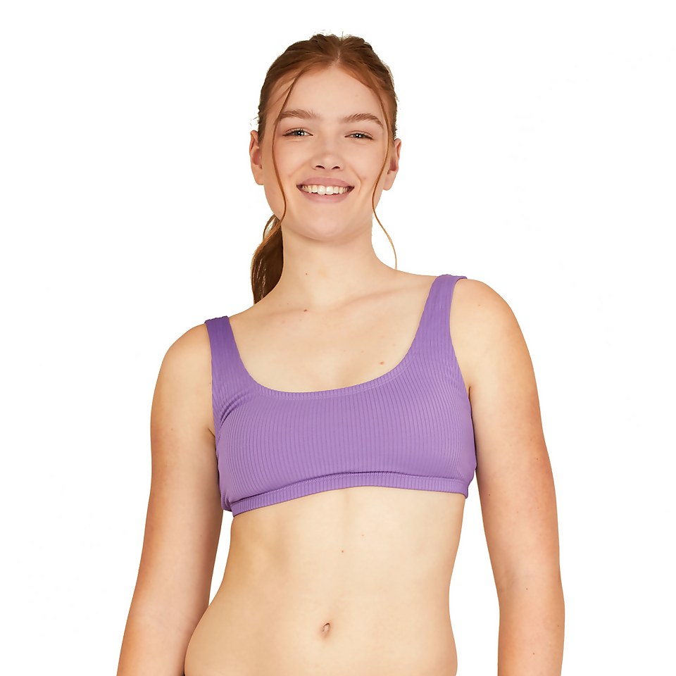 Women's Rib Logo Bikini Top Purple