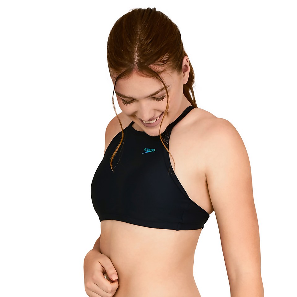 High Neck Tie Back Bikini Top