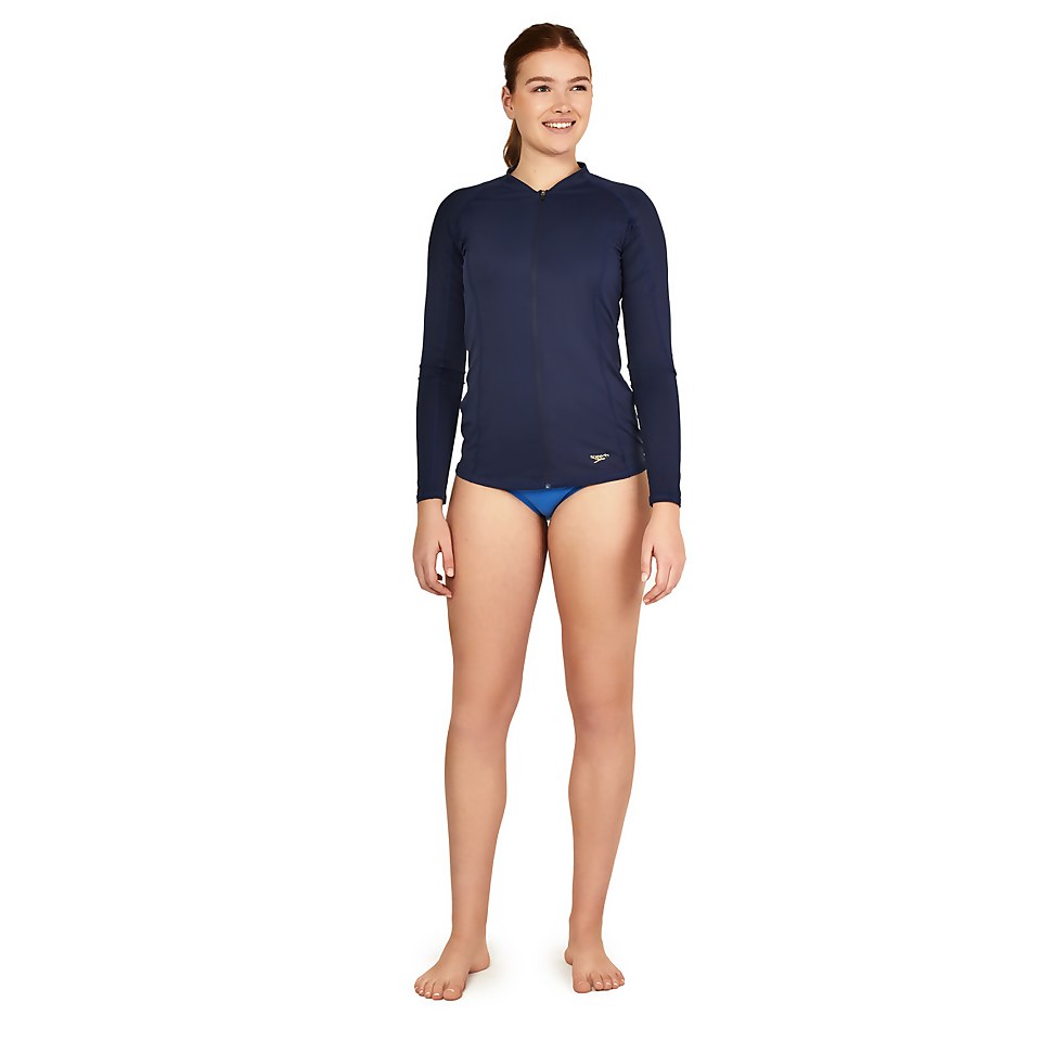Full Zip Long Sleeve Colorblock Rashguard