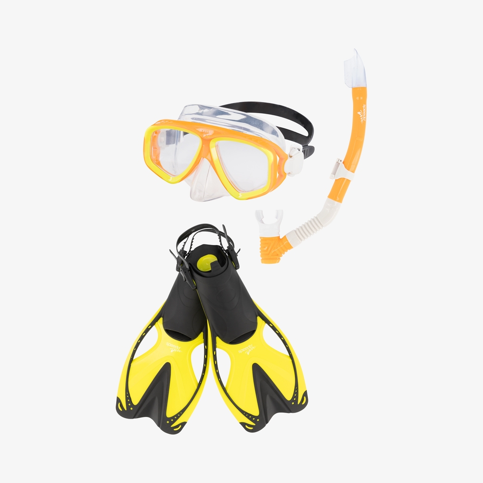 Adult Adventure Mask, Snorkel & Fin Set Orange
