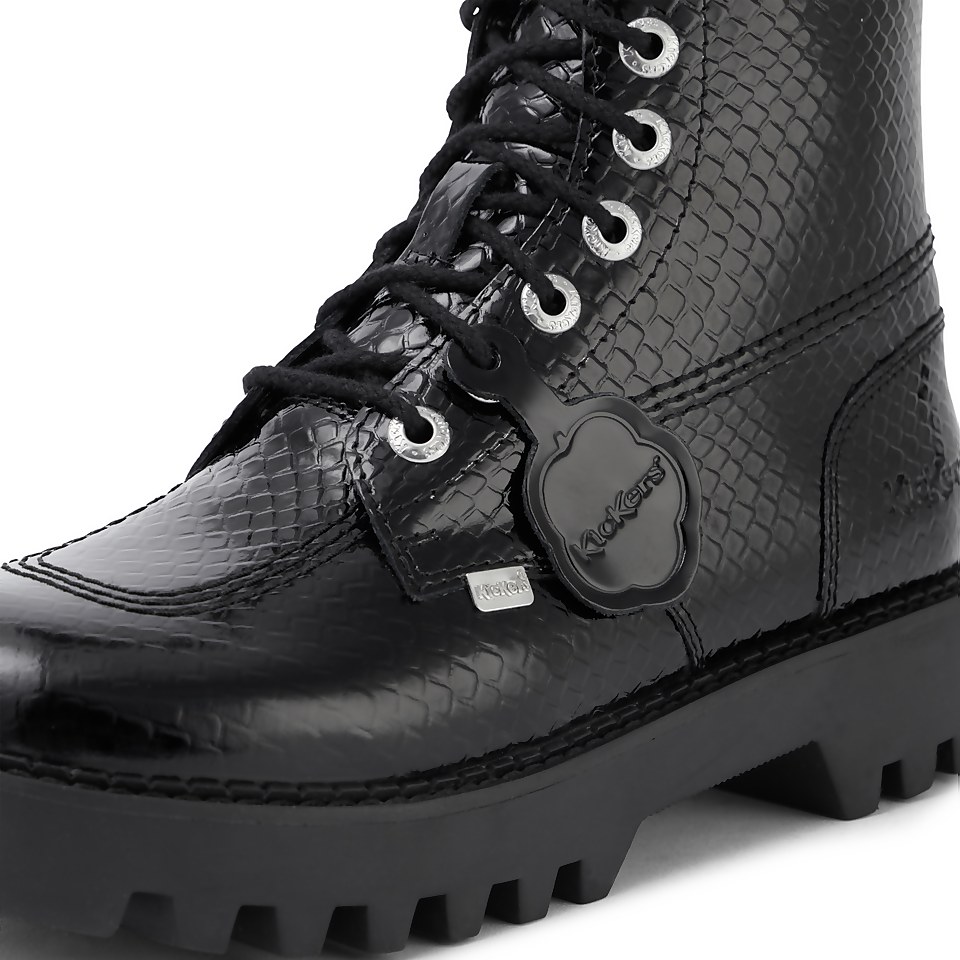 Adult Women's Kizziie Higher Boot Leather Black Reptile