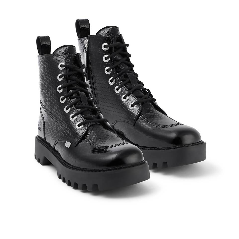 Adult Women's Kizziie Higher Boot Leather Black Reptile