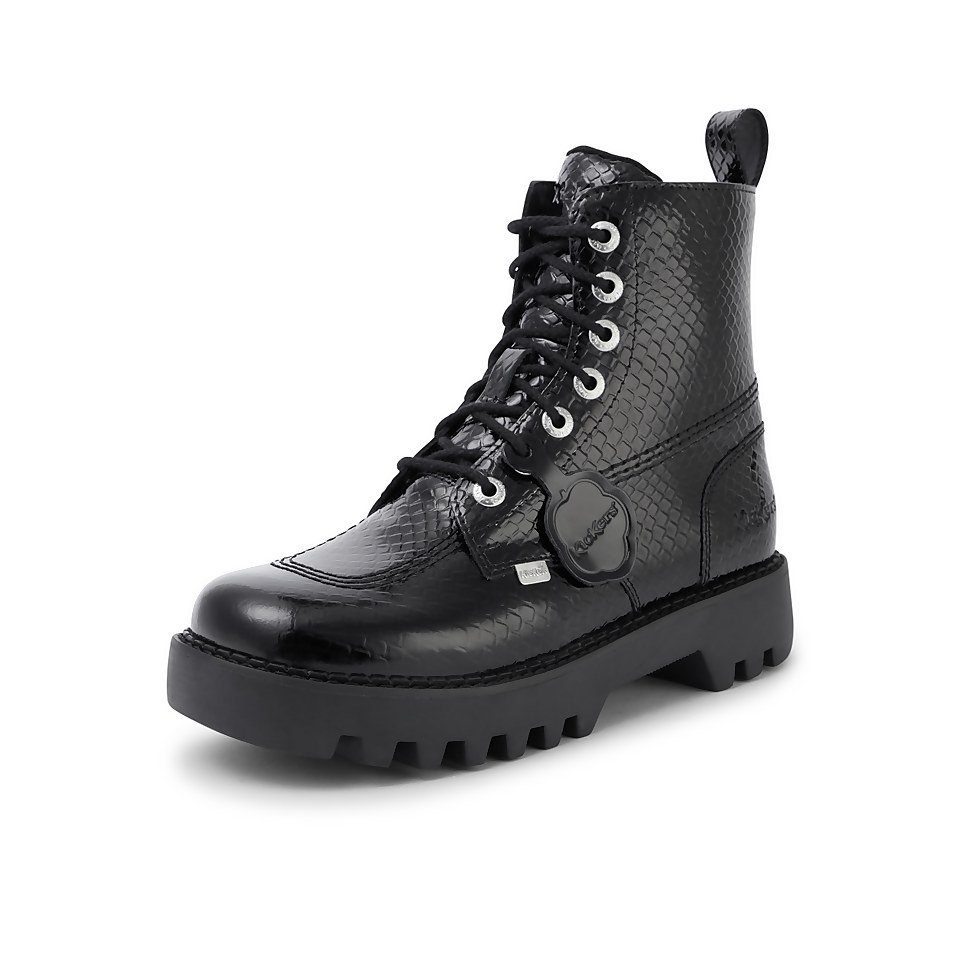 Adult Women's Kizziie Higher Boot Leather Black Reptile