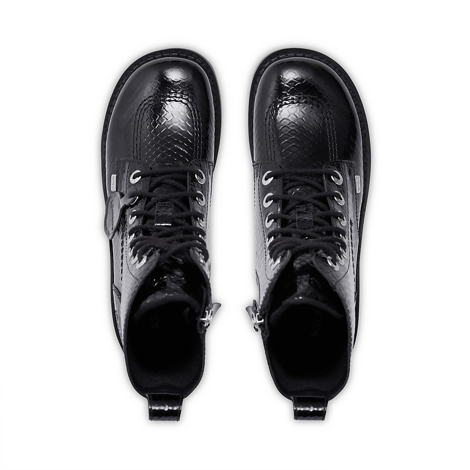 Adult Women's Kizziie Higher Boot Leather Black Reptile