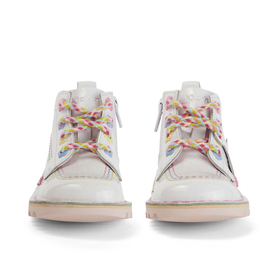 Infant Girls Kick Hi Fleur Patent Leather White
