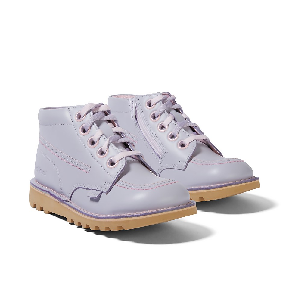 Junior Girls Kick Hi Leather Lilac