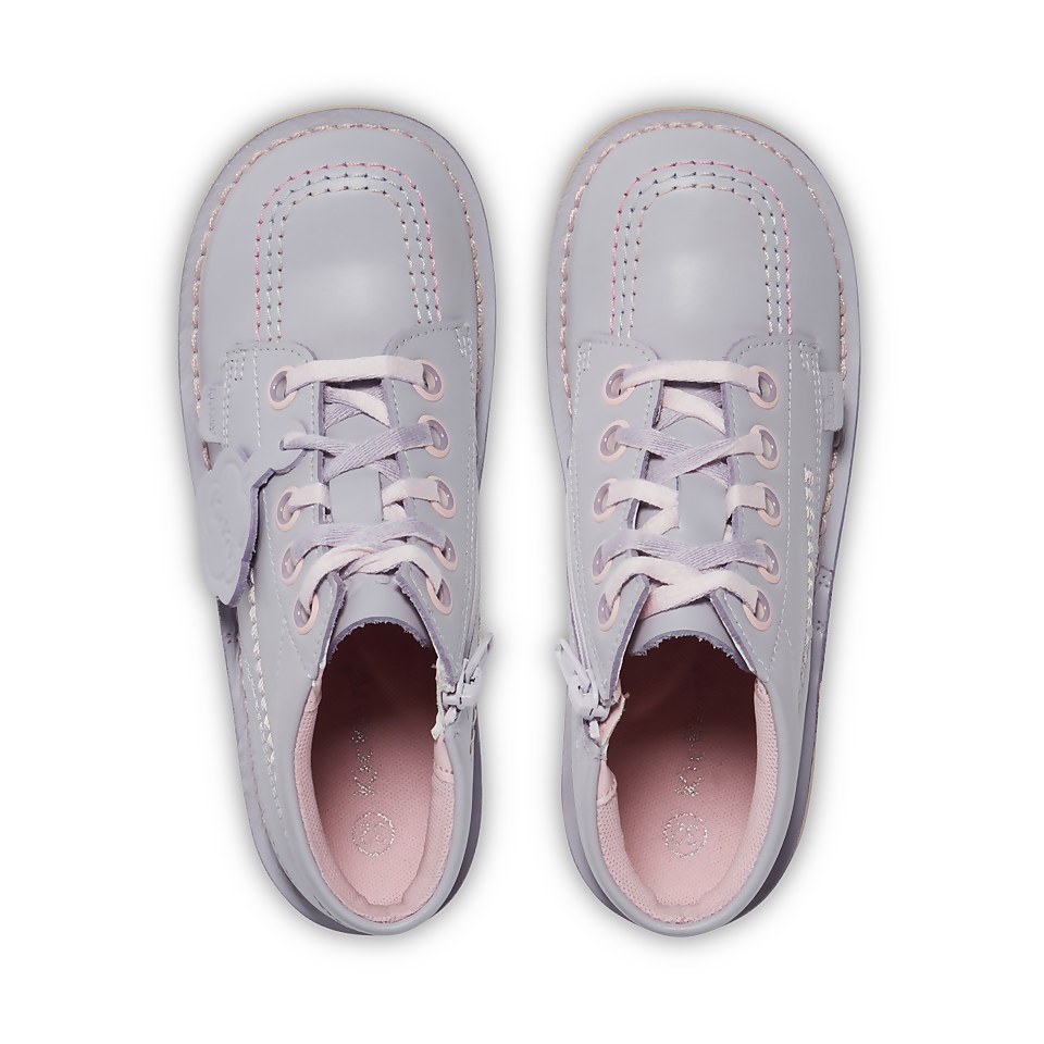 Junior Girls Kick Hi Leather Lilac