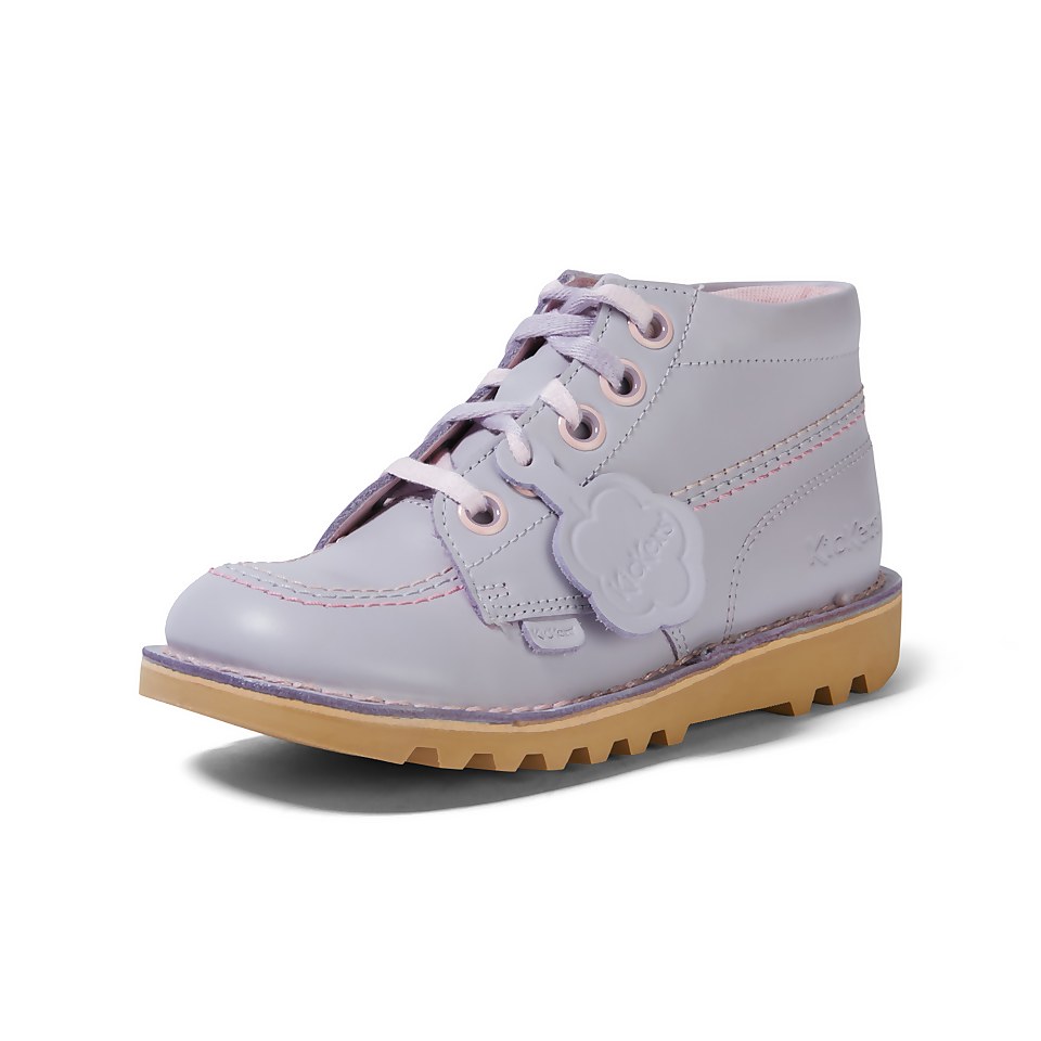 Junior Girls Kick Hi Leather Lilac