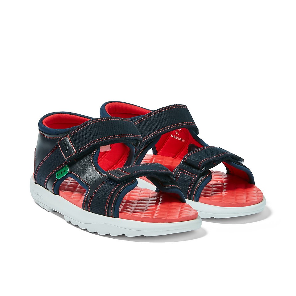 Junior Boys Kickster Leather Navy