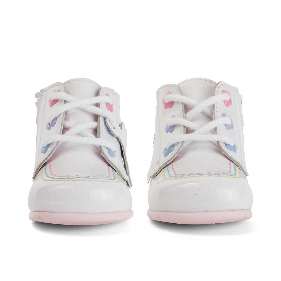 Babies Kick Hi Babies Fleur Patent Leather White