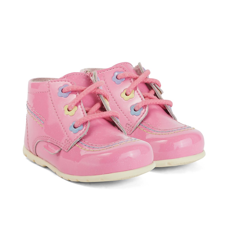 Babies Kick Hi Babies Fleur Patent Leather Pink