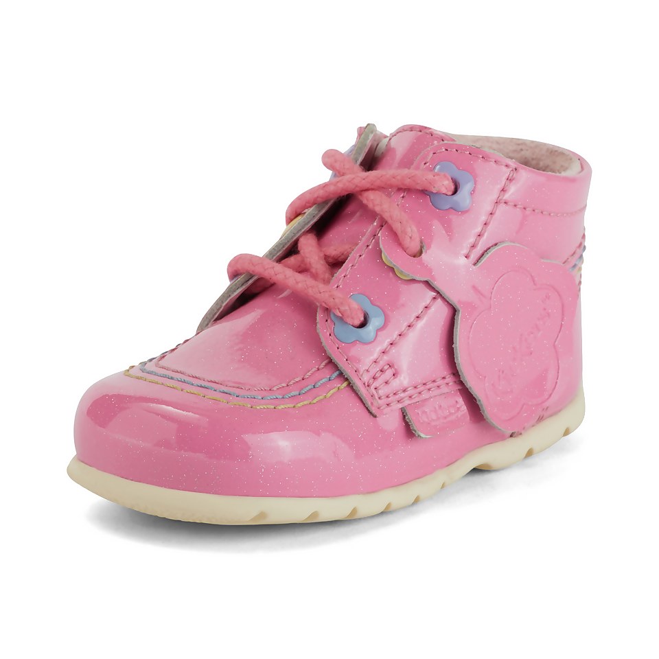 Babies Kick Hi Babies Fleur Patent Leather Pink
