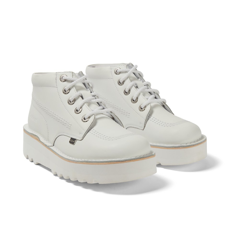 Adult Women's Kick Hi Stack Leather White