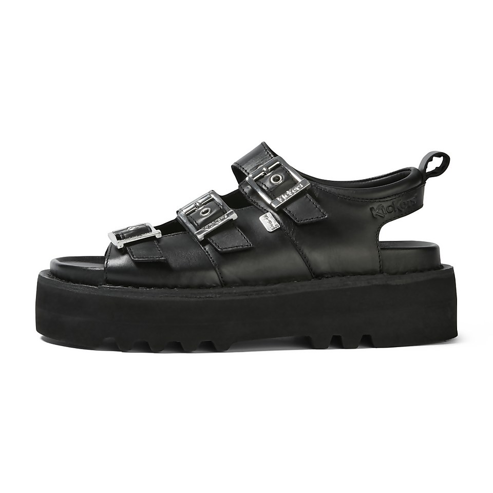 Adult Women's Knox lo buckle Sandal Leather Black