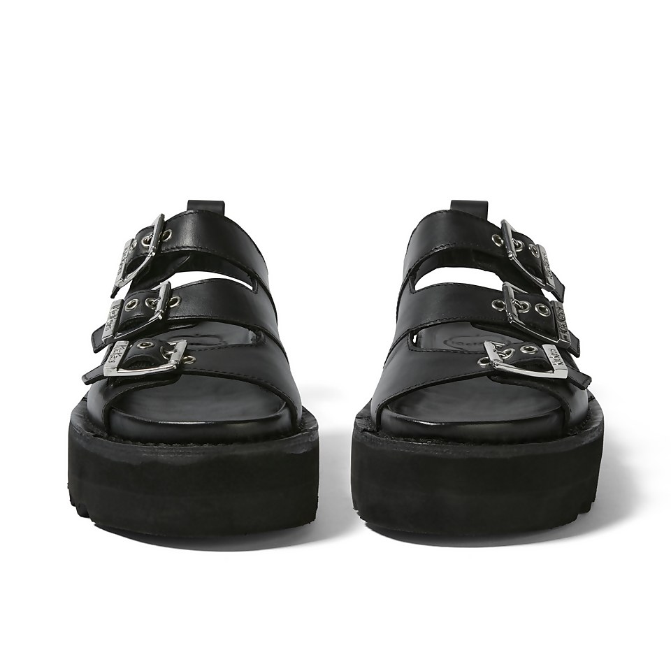 Adult Women's Knox lo buckle Sandal Leather Black