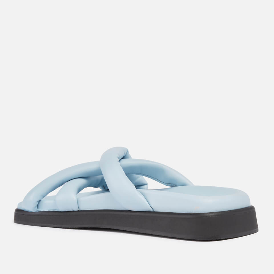 ALOHAS Women's Slip On Cross Leather Sandals - Baby Blue