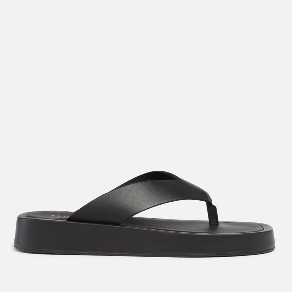 ALOHAS Women's Overcast Leather Toe Post Sandals - Black