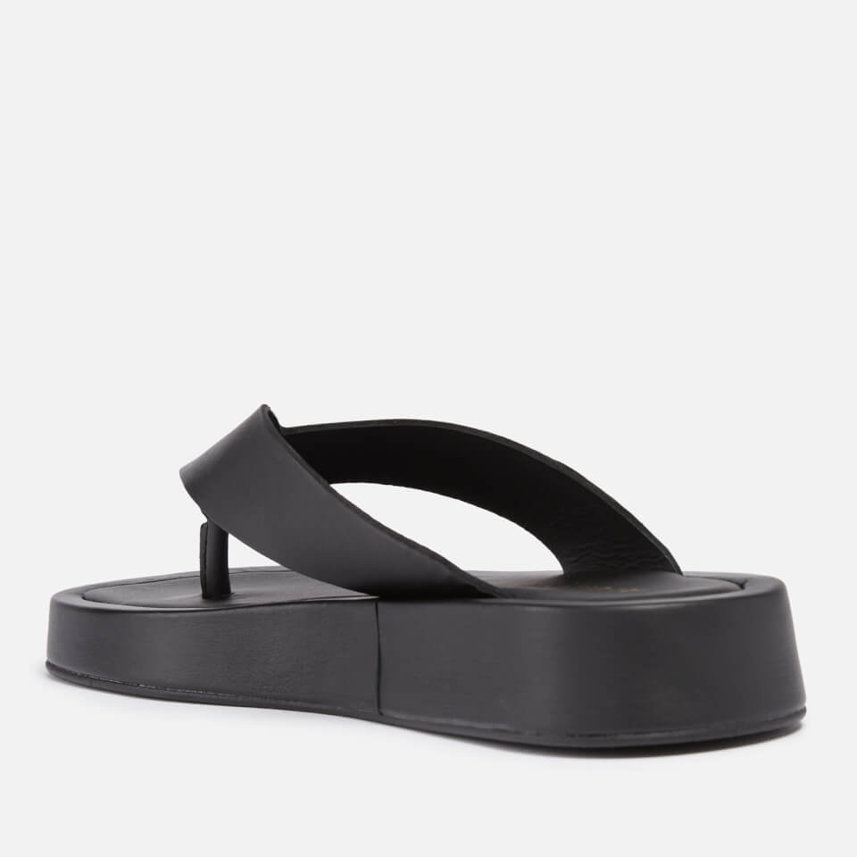 ALOHAS Women's Overcast Leather Toe Post Sandals - Black