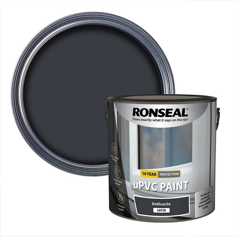Ronseal UPVC Satin Paint Anthracite Satin - 2.5L
